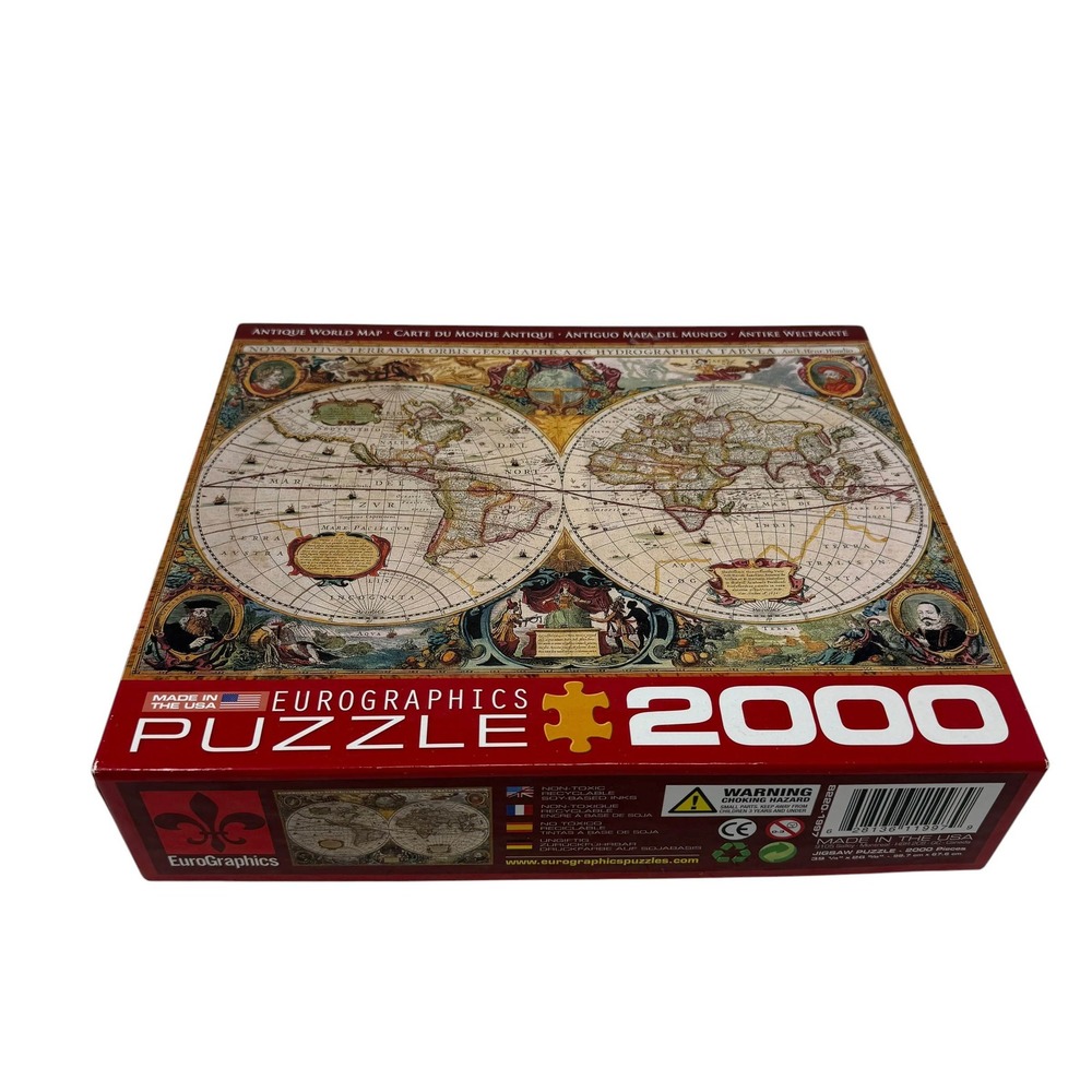 EuroGraphics Antique World Map 2000 Piece Jigsaw Puzzle 8220-1997 ] UNCOUNTED